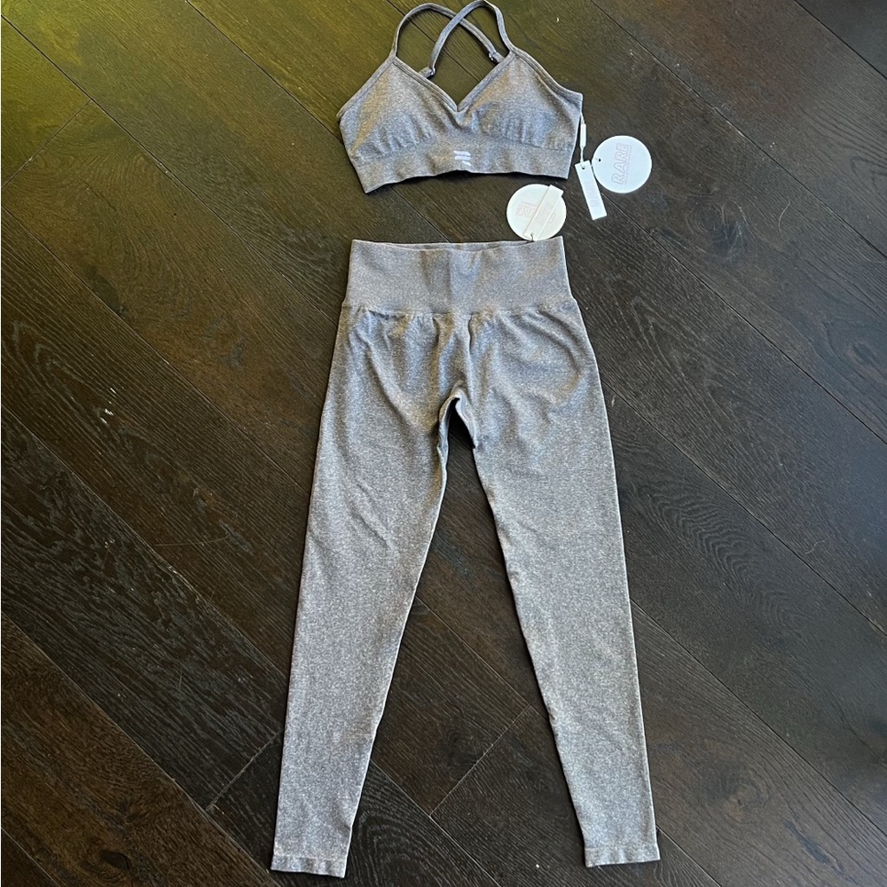 Gray Sports Bra and Leggings Set